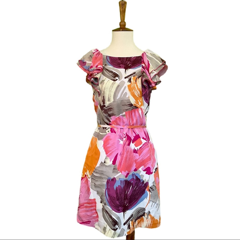 BCBGMAXAZRIA Silk Watercolor Floral Dress [Size 0]